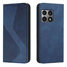 Leather Case Stands Flip Cover Holder H03X for OnePlus 10 Pro 5G Blue