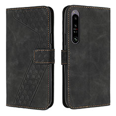 Leather Case Stands Flip Cover Holder H03X for Sony Xperia 1 IV Black