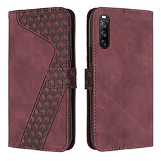 Leather Case Stands Flip Cover Holder H03X for Sony Xperia 10 IV Brown
