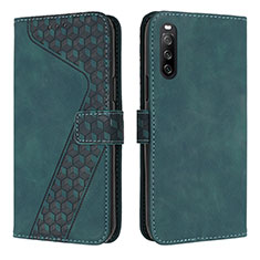 Leather Case Stands Flip Cover Holder H03X for Sony Xperia 10 IV Green