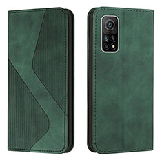 Leather Case Stands Flip Cover Holder H03X for Xiaomi Mi 10T 5G Green