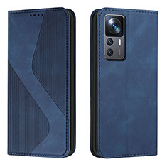 Leather Case Stands Flip Cover Holder H03X for Xiaomi Mi 12T 5G Blue