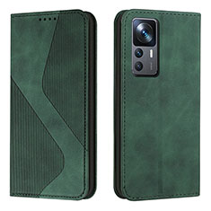 Leather Case Stands Flip Cover Holder H03X for Xiaomi Mi 12T Pro 5G Green