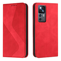 Leather Case Stands Flip Cover Holder H03X for Xiaomi Mi 12T Pro 5G Red