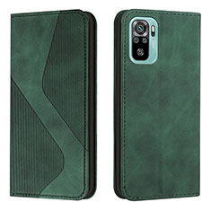 Leather Case Stands Flip Cover Holder H03X for Xiaomi Poco M5S Green
