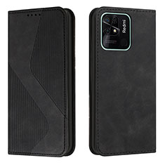Leather Case Stands Flip Cover Holder H03X for Xiaomi Redmi 10 Power Black