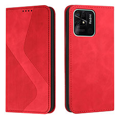 Leather Case Stands Flip Cover Holder H03X for Xiaomi Redmi 10 Power Red
