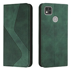 Leather Case Stands Flip Cover Holder H03X for Xiaomi Redmi 10A 4G Green