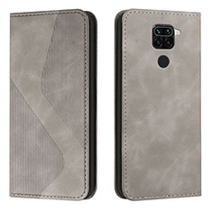 Leather Case Stands Flip Cover Holder H03X for Xiaomi Redmi 10X 4G Gray