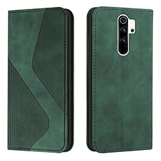 Leather Case Stands Flip Cover Holder H03X for Xiaomi Redmi 9 Green