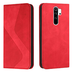 Leather Case Stands Flip Cover Holder H03X for Xiaomi Redmi 9 Prime India Red