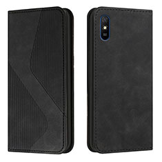 Leather Case Stands Flip Cover Holder H03X for Xiaomi Redmi 9A Black