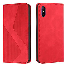 Leather Case Stands Flip Cover Holder H03X for Xiaomi Redmi 9A Red