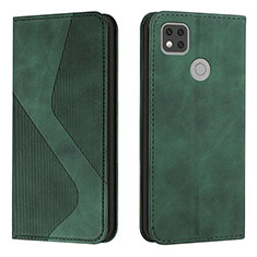 Leather Case Stands Flip Cover Holder H03X for Xiaomi Redmi 9C Green