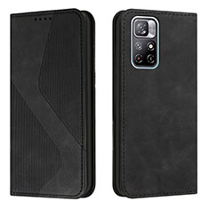 Leather Case Stands Flip Cover Holder H03X for Xiaomi Redmi Note 11S 5G Black