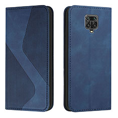 Leather Case Stands Flip Cover Holder H03X for Xiaomi Redmi Note 9 Pro Max Blue