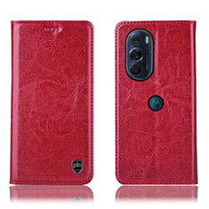 Leather Case Stands Flip Cover Holder H04P for Motorola Moto Edge 30 Pro 5G Red