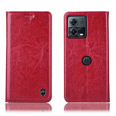 Leather Case Stands Flip Cover Holder H04P for Motorola Moto Edge S30 Pro 5G Red