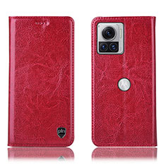 Leather Case Stands Flip Cover Holder H04P for Motorola Moto Edge X30 Pro 5G Red