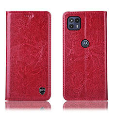 Leather Case Stands Flip Cover Holder H04P for Motorola Moto G50 5G Red