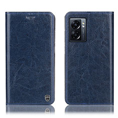 Leather Case Stands Flip Cover Holder H04P for OnePlus Nord N300 5G Blue