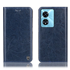 Leather Case Stands Flip Cover Holder H04P for Oppo A1 5G Blue