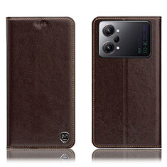 Leather Case Stands Flip Cover Holder H04P for Oppo K10 Pro 5G Brown