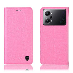 Leather Case Stands Flip Cover Holder H04P for Oppo K10 Pro 5G Pink