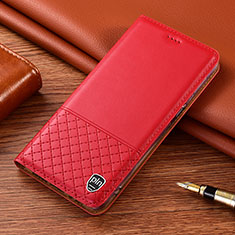 Leather Case Stands Flip Cover Holder H04P for Samsung Galaxy S21 FE 5G Red
