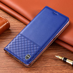 Leather Case Stands Flip Cover Holder H04P for Samsung Galaxy S22 Plus 5G Blue