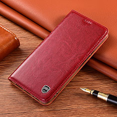 Leather Case Stands Flip Cover Holder H04P for Xiaomi Redmi 10A 4G Red