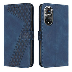 Leather Case Stands Flip Cover Holder H04X for Huawei Honor 50 5G Blue