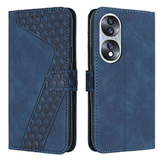 Leather Case Stands Flip Cover Holder H04X for Huawei Honor X7b Blue