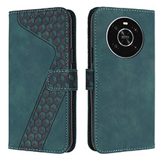 Leather Case Stands Flip Cover Holder H04X for Huawei Honor X9 4G Green