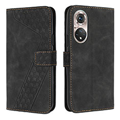 Leather Case Stands Flip Cover Holder H04X for Huawei P50 Pro Black