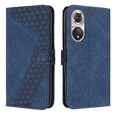 Leather Case Stands Flip Cover Holder H04X for Huawei P50 Pro Blue