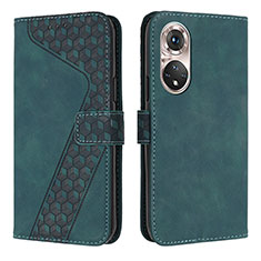 Leather Case Stands Flip Cover Holder H04X for Huawei P50e Green