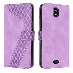 Leather Case Stands Flip Cover Holder H04X for Nokia C100 Purple