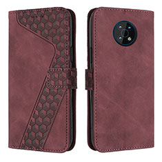 Leather Case Stands Flip Cover Holder H04X for Nokia G300 5G Purple