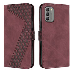 Leather Case Stands Flip Cover Holder H04X for Nokia G400 5G Purple