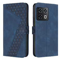 Leather Case Stands Flip Cover Holder H04X for OnePlus 10T 5G Blue