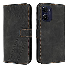 Leather Case Stands Flip Cover Holder H04X for Realme 10 4G Black