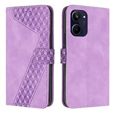Leather Case Stands Flip Cover Holder H04X for Realme 10 Pro 5G Purple
