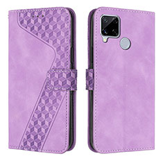 Leather Case Stands Flip Cover Holder H04X for Realme 7i RMX2193 Purple