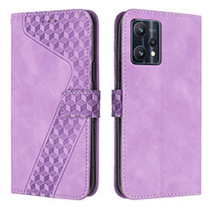 Leather Case Stands Flip Cover Holder H04X for Realme 9 4G Purple