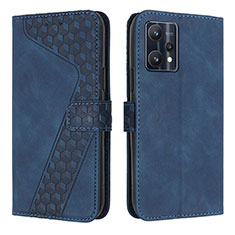 Leather Case Stands Flip Cover Holder H04X for Realme 9 Pro 5G Blue