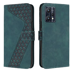 Leather Case Stands Flip Cover Holder H04X for Realme 9 Pro+ Plus 5G Green
