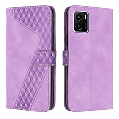 Leather Case Stands Flip Cover Holder H04X for Vivo Y01 Purple