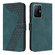 Leather Case Stands Flip Cover Holder H04X for Xiaomi Mi 11T 5G Green
