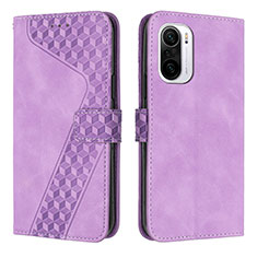 Leather Case Stands Flip Cover Holder H04X for Xiaomi Mi 11X Pro 5G Purple